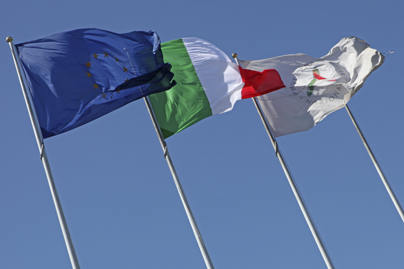 Bandiere Europa Italia Dipartimento della Protezione Civile