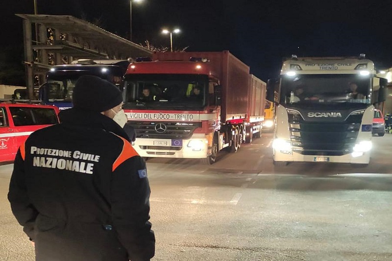 21 marzo 2022 – Trasporto in Moldavia del campo di accoglienza per 500 persone messo a disposizione dalle Province Autonome di Trento e di Bolzano per la popolazione ucraina